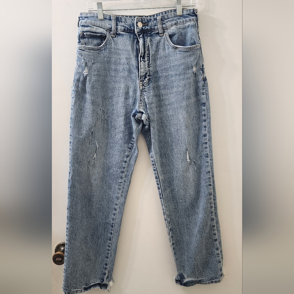 Pilcro‎ By Anthropologie Distressed Blue Jeans, Size 27, Cotton/ Elastane.